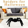 29.5" Halloween Spider Decorations Giant Black Fake Hairy Spiders with