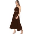 thumbnail image 2 of eloria Women's Long A-line Dress Party Wear Strip Dress Size: 2XL | Color: Dark Brown, 2 of 6