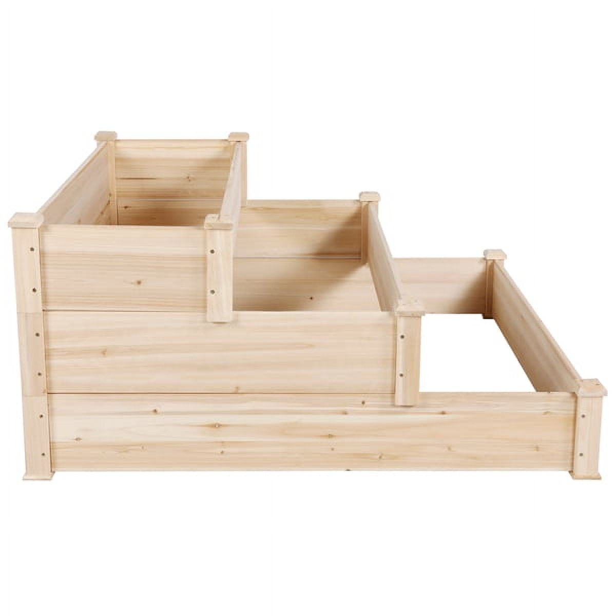 Alden Design 47" x 47" x 22" 3-Tier Beige Fir and Wood Raised Garden Kit