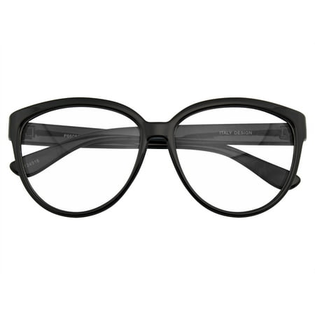 Emblem Eyewear - Womens Oversize Retro Nerd Clear Lens Fashion Cat Eye Geek Glasses