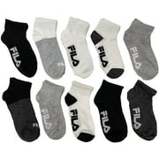 FILA Womens 10-Pack Gradient Quarter Socks Gray Multi