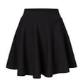 thumbnail image 4 of Siilsaa Women's Basic Versatile Stretchy Flared Casual Mini Skater Skirt Black,L, 4 of 5