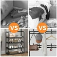 thumbnail image 5 of HioHa Coat and Shoe Rack with 4-tier Shelves and 8 Hooks, Black, 5 of 7