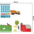 thumbnail image 3 of THE CITY - Stick And Peel Home Bedroom Vinyl Decoration City Farm Design Adhesive Wall Decal Sheet - Removable Kids Bedroom Rice Field Barn Construction Vehicle Wall Decor Sticker 18.7" x 17.5", 3 of 3