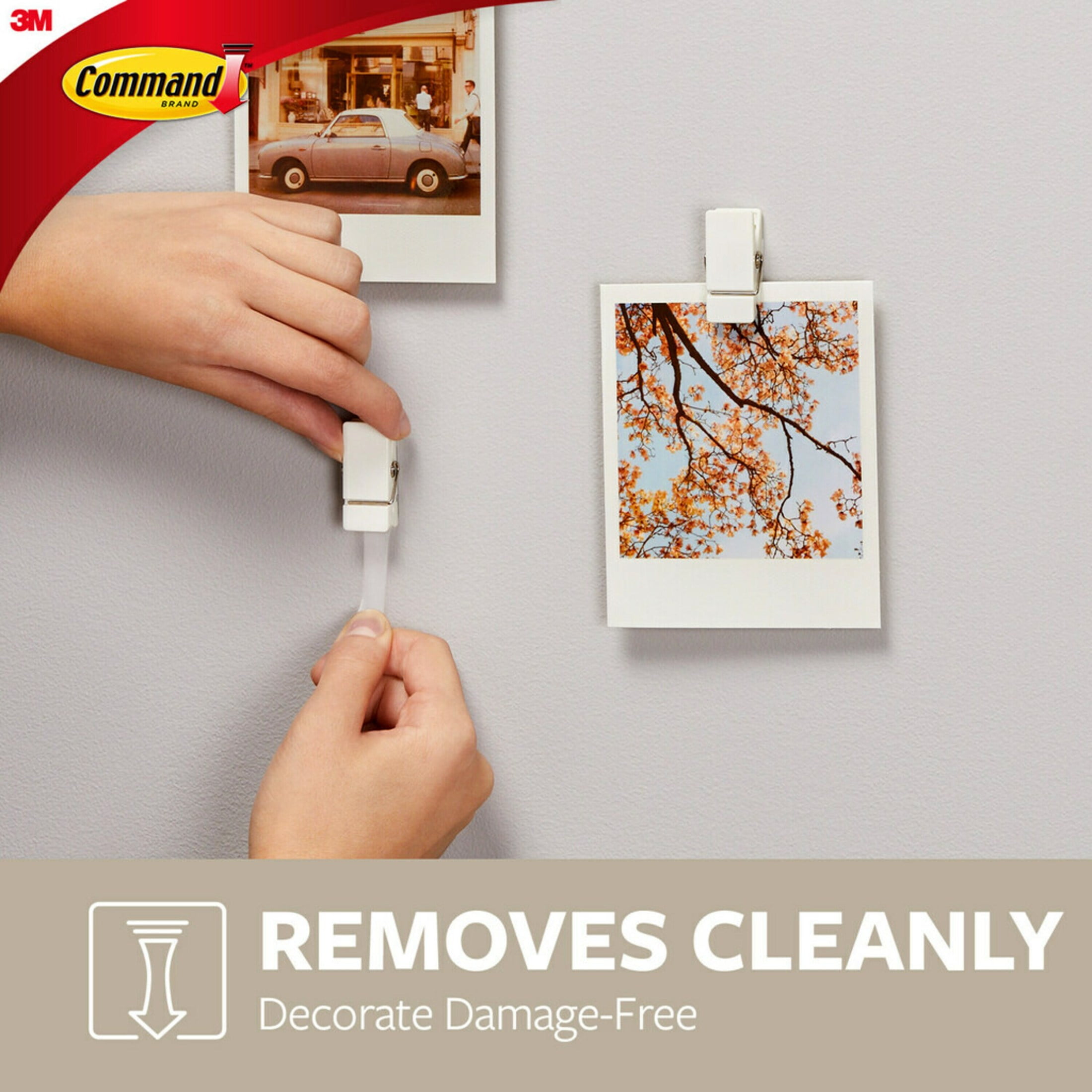 (3 pack) Command Spring Clips, White, 8 Clips, 12 Small Strips