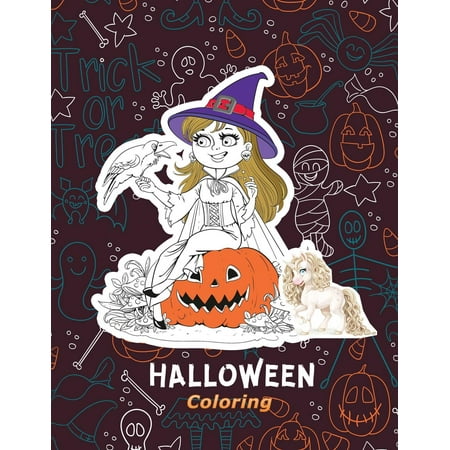Halloween Coloring: Halloween Festival Halloween Costumes Coloring for Kids Books Bonus Unicorn Large Print (Paperback)