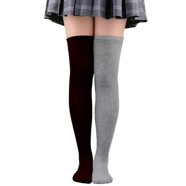 Womens Long Socks Color Matching Thigh High Socks Over The Knee Socks Festival Christmas