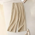 thumbnail image 2 of Yanyanz Dress Pants Women, Women's 2025 Spring And Summer Drooping Pants High Waist Loose Slim Casual Pants Straight Leg Casual Pants, Wide Leg Pants Woman, Palazzo Pants for Women Khaki M, 2 of 3