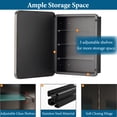 thumbnail image 4 of FUMANGO 20x30 Inch Black Metal Frame Wall Mounted Recessed Bathroom Medicine Cabinet with Mirror, Rounded Rectangular Medicine Cabinet, 4 of 9