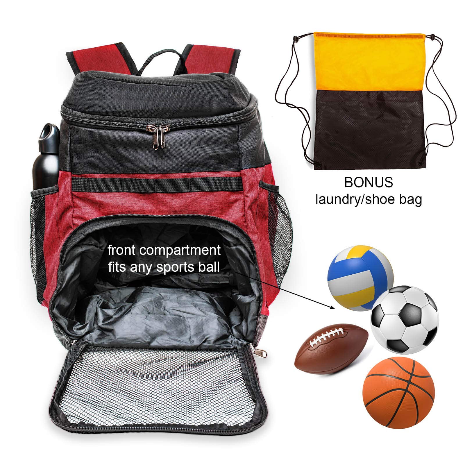 LIOOBO Pocket Bag Ball Pocket Bold Single Only One Ball Bag per Sports Ball Basketball Volleyball Soccer 