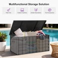 thumbnail image 3 of PURPLE LEAF Outdoor Deck Box 150 Gallon Waterproof Lockable Storage Box Container with Lid Deck Organization for Patio Cushions Side Table Pool Accessories Garden Tools, Gray, 3 of 8