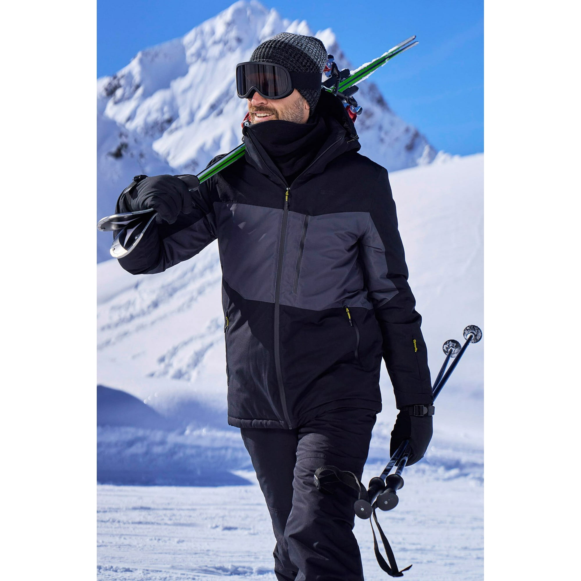 Mountain Warehouse Mens Wipeout Thermal Padded Ski Jacket Male Zip Coat Walmart