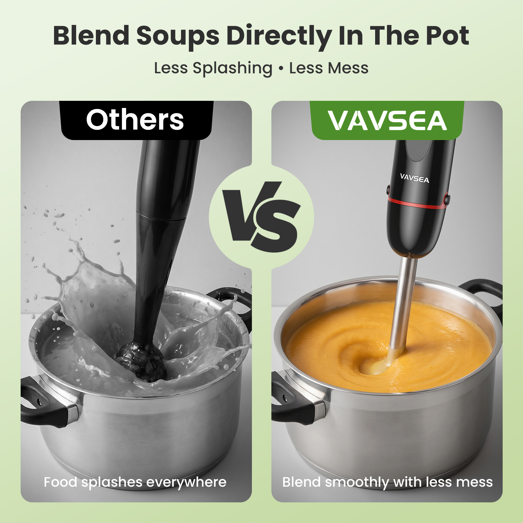 VAVSEA 1100W 24-Speed Immersion Blender with Turbo Mode, Black photo 4
