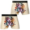 thumbnail image 3 of Australian Shepherd Portrait Watercolor Vintage Retro Styles All Over Print Boxer Briefs Underwear for Men Dad Aussie Dog Lover Gifts - 00001, 3 of 6