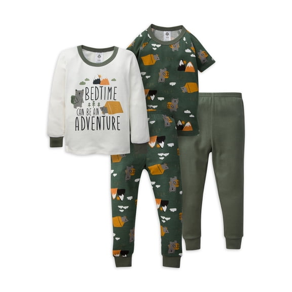 Gerber Baby & Toddler Neutral Snug Fit Cotton Pajamas, 4-Piece, 12 Months - 5T