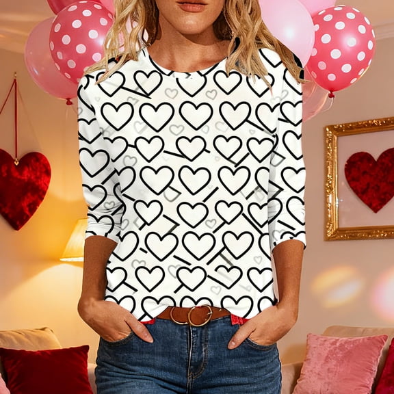 Wowcloth Women's Three-Quarter Sleeve Round Neck Blouse, Casual and Comfortable Top with Button Details, Versatile Office and Daily Wear Shirt