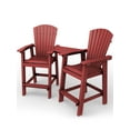 thumbnail image 1 of Wulful Tall Adirondack Chair Set w/ 2 Outdoor Barstools and Connecting Tray for Patio Umbrella, Red, 1 of 6