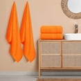 thumbnail image 3 of MALLONI HOME 4 Pack Bath Towel Set 27x54, 100% Ring Spun Cotton, Ultra Soft Highly Absorbent Machine Washable Hotel Spa Quality Bath Towels for Bathroom, 4 Bath Towels Orange, 3 of 7