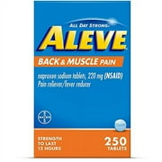 Aleve Back & Muscle Pain Relief Naproxen Sodium Tablets ‐ 250 Count, 250 Count