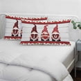 thumbnail image 3 of Valentine's Day Pillow Covers, Linen Long Throw Pillow Case, Vintage Love Heart Romantic Roses Gnomes Holiday Pillow Protector Decorative Cushion Cover for Living Room/Bedroom 24" x 36", 3 of 8