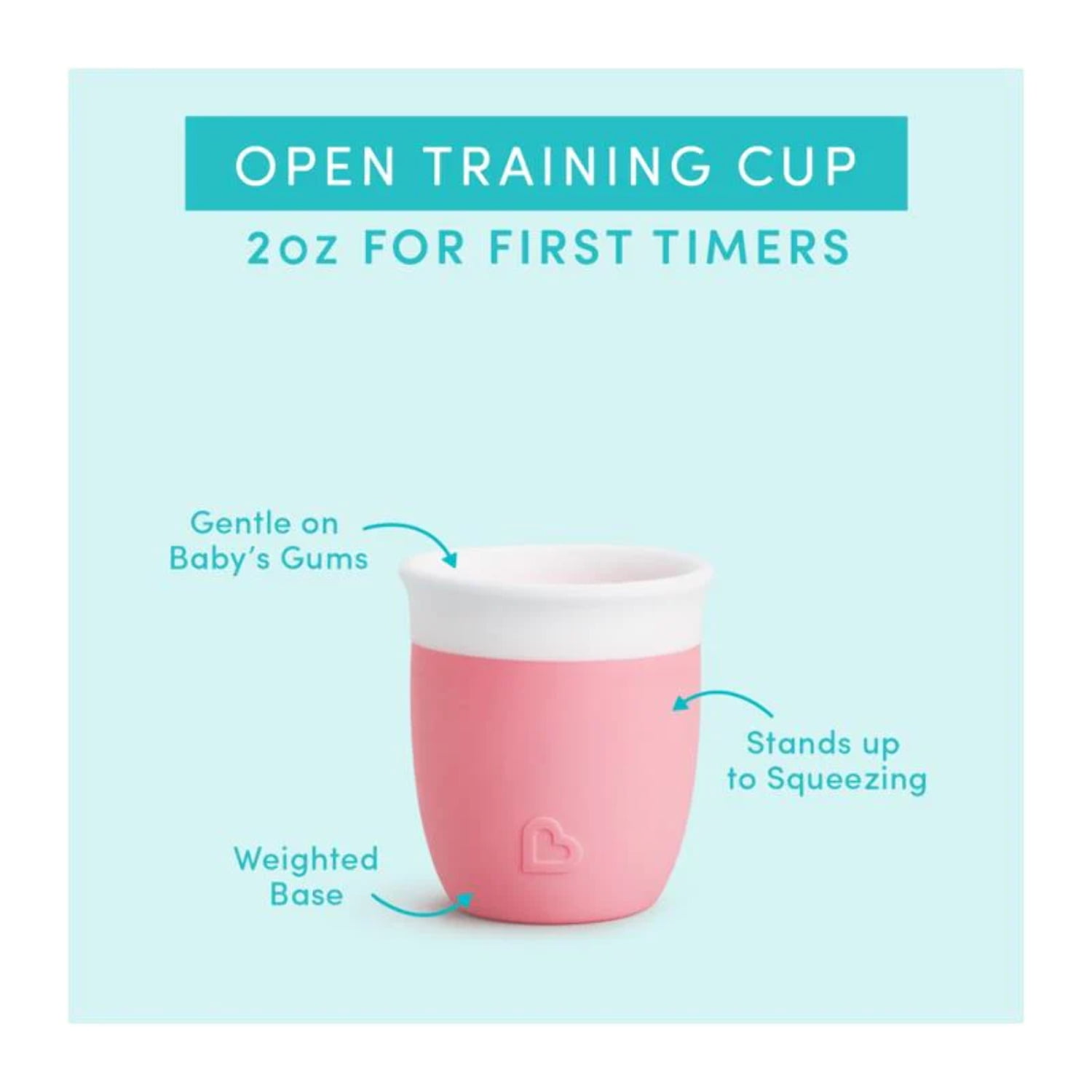 Munchkin® C’est Silicone!™ Open Toddler Training Cup, 2 Ooz, Coral, Unisex