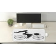 thumbnail image 2 of Black and White Computer Mouse Pad, Young Woman Silhouette with a Bouquet of Spring Flowers Cycling Bridal, Rectangle Non-Slip Rubber Mousepad Large, 31" x 12", Black and White, by Ambesonne, 2 of 2