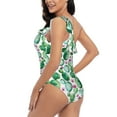 thumbnail image 4 of Picia Cactus Plants Pattern Women's One Piece Swimsuits,One Shoulder Swimwear Asymmetric ,Ruffle Monokinis Bathing Suits,High Waisted Flattering Bathing Suits-, 4 of 8