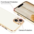 thumbnail image 5 of iPhone 14 Case, iPhone 14 Phone Case,Slim Fit Soft TPU with Adjustable Wristband Kickstand Plating Scratch Resistant Shockproof Protective Cover for Apple iPhone 14 6.1 Inch 2022, White/Golden, 5 of 18