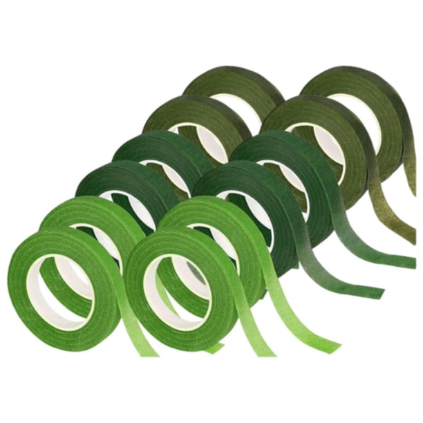 Cintas florales para envolver tallos, impermeables, para ramo de boda, ancho 1,2 cm 12 piezas