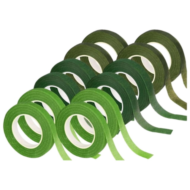 Cintas florales para envolver tallos, impermeables, para ramo de boda, ancho 1,2 cm 12 piezas