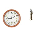 thumbnail image 1 of Reloj de pared con pájaro cantor, reloj decorativo, figura de mujer africana, estatua de mujer tribal africana, artesanía hecha a mano, función de son, 1 of 8