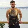 thumbnail image 6 of Pofeuu Lakeside Flower Field Cat Print Men's Workout Tank Tops Sleeveless Muscle Gym Shirt Quick Dry-4X-Large, 6 of 7