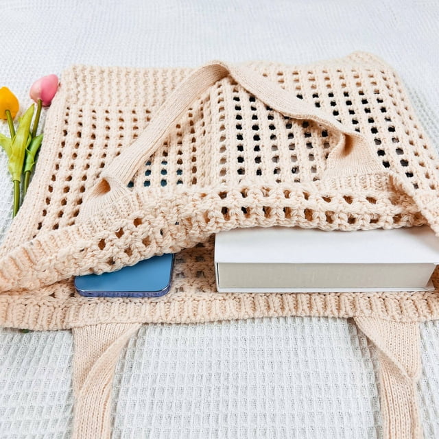FUEENIRVA Tote A Crochet De Color Marrón Para Almacenamiento Y Uso Diario