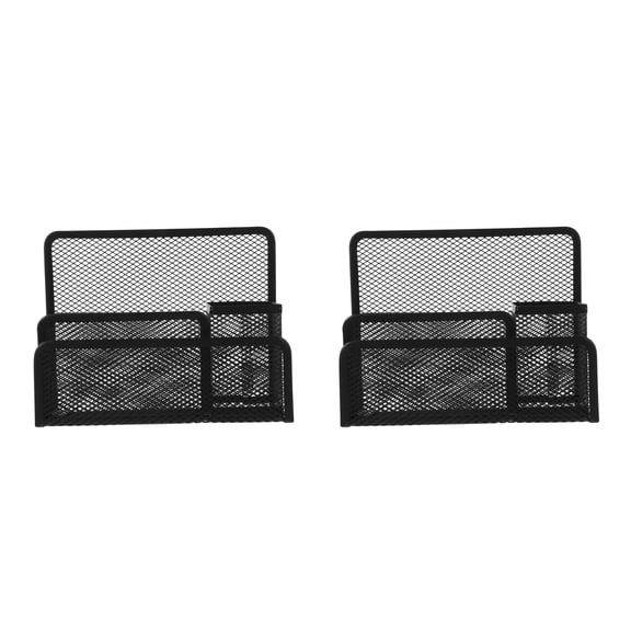 OUNONA 2pcs Stylish Iron Mesh Desktop Organizer File Holder Upright File Organizer Desk Organizer File Sorter Desktop Letter Magazine Brochure Storage Rack