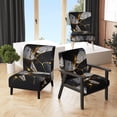 thumbnail image 1 of Designart "Ebony Geode Abstract I" Fauteuil d'Appoint en Marbre Noir - Fauteuil Moderne pour Salon, 1 of 7