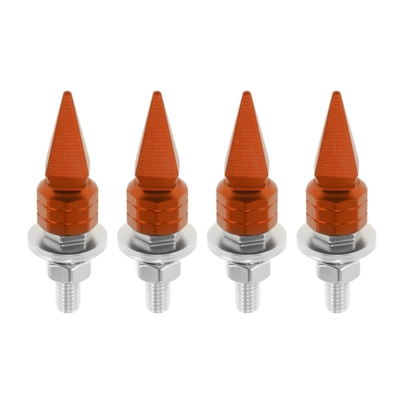 Unique Bargains Universal Motorcycle M6 License Plate Screws Cover 5.4 cm Anti Theft License Plate Screw Frame Bolt Kit Aluminum Alloy Orange 4pcs