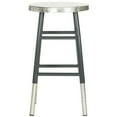 thumbnail image 2 of SAFAVIEH Kenzie Iron Silver Dipped 24" Counterstool, Grey, 2 of 7