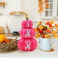 thumbnail image 6 of Breast Cancer Awareness Decorations Fall Pumpkin Decor Thanksgiving Halloween Charity Pumpkin Ornament Artificial Pumpkins Faux Foam Pumpkins with Pink Ribbon for Breast Cancer Party Decor, 6 of 7