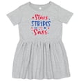 thumbnail image 3 of Inktastic 4th of July Stars Stripes and Sass Blue and Red Stars Girls Toddler Dress, 3 of 5