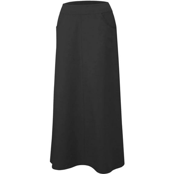 Women's Stretch Cotton Knit Western Style Ankle Length A-Line Skirt