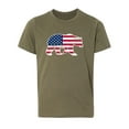thumbnail image 2 of American Flag Bear, Kids 4th of July Shirts, Youth Graphic Tees - Olive MH200YPATRIOT S1 S, 2 of 3