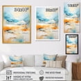 thumbnail image 4 of Designart "Mirage of the Desert in Blue and Orange III" Abstract Framed Wall Art - Modern Blue Tachisme Entryway Framed Wall Art, 4 of 6