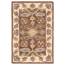 SAFAVIEH Antiquity Donnchad Traditional Wool Area Rug, Dark Brown/Ivory, 2' x 3'