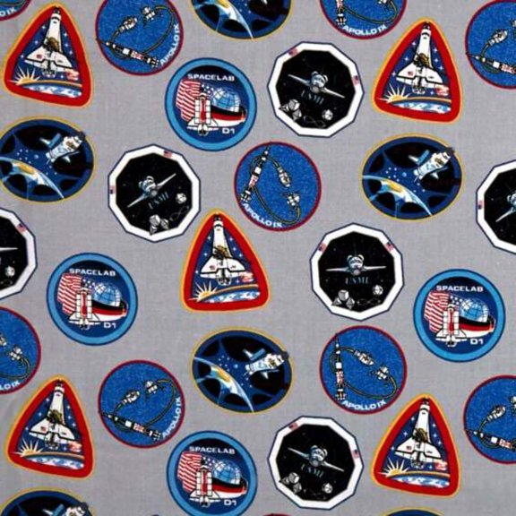 Handmade Valance, Curtain Panel, or Pillow Cover NASA Spaceships