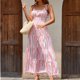 thumbnail image 4 of mfyjkho Vestidos de fiesta para mujer, Vestido camisero sin mangas con lazo y estampado de moda de verano para mujer Vestidos largos para mujer s, 4 of 7