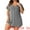 Gray, variant on Plus Size Women's Short Sleeve Soft Button Down Nightgown 1X Black