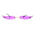 thumbnail image 1 of Mico Cut Out Narrow Blade Cat Eye Rimless Color Sunglasses Gold Purple, 1 of 4