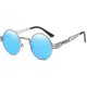 thumbnail image 1 of Gafas de sol Steampunk clásicas de estilo retro, redondas, de metal, para hombres y mujeres, con lentes negras y marco negro, 1 of 5