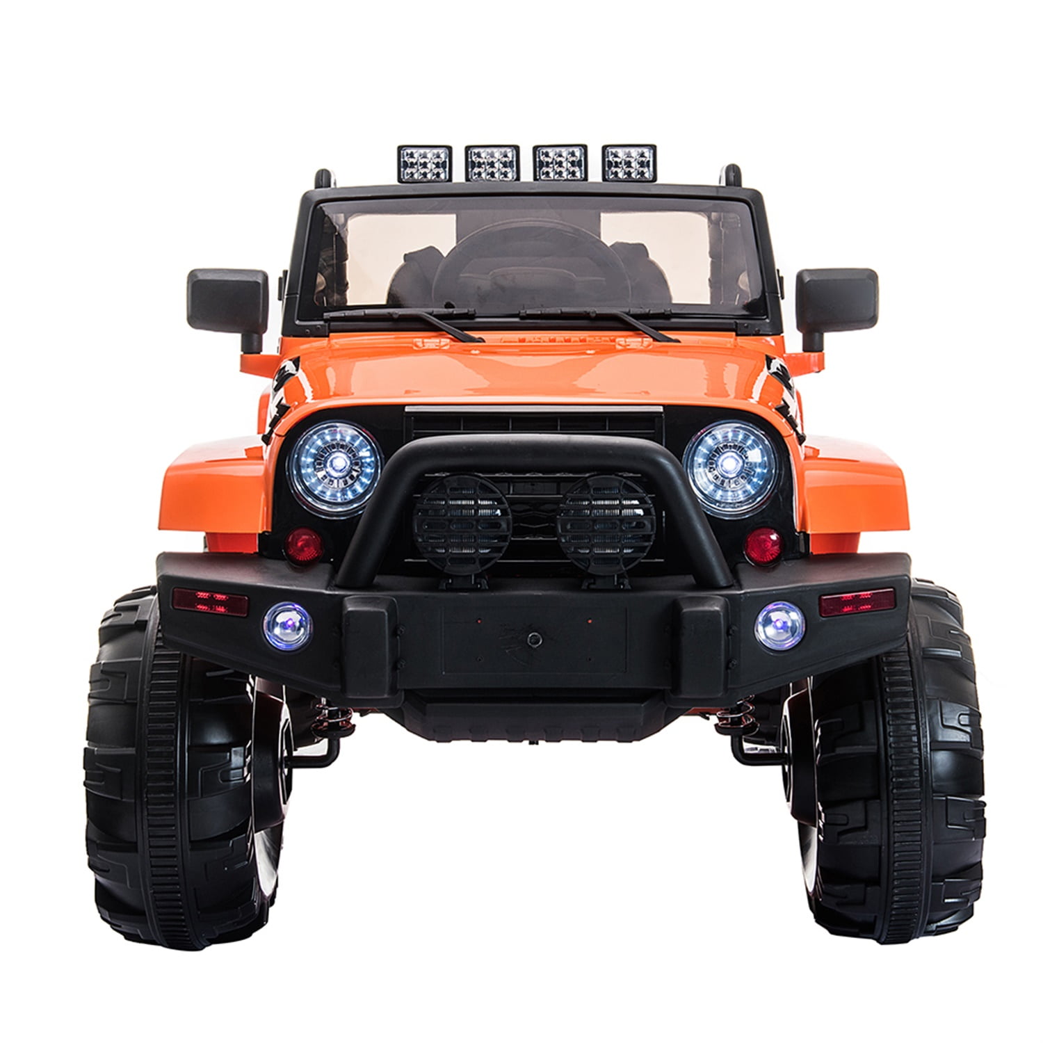 Kepooman 12V Powered Kids Electric Ride On Truck Car with LED, Orange