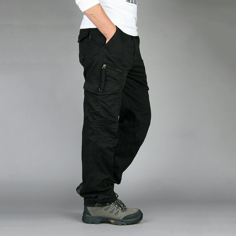  Black Cargo Pants Men Men Cargo Multi-Pocket Khaki